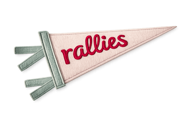 rallies by mom badge