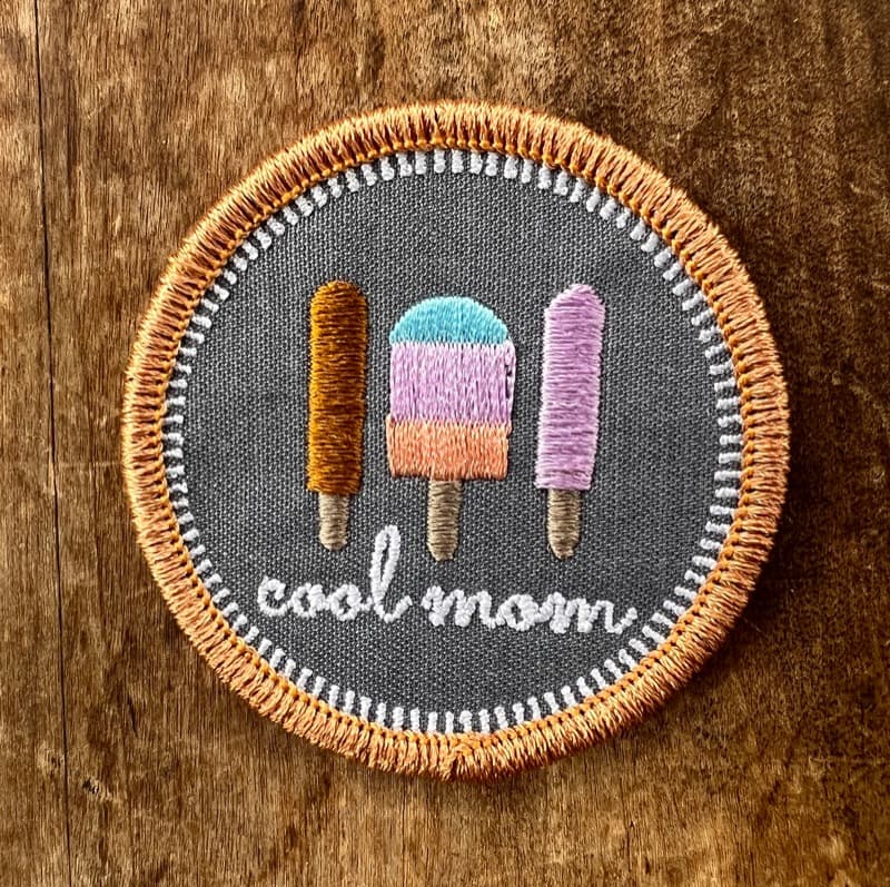 cool mom embroidered patch