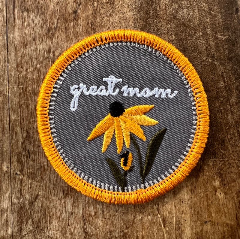 great mom embroidered patch